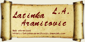 Latinka Aranitović vizit kartica